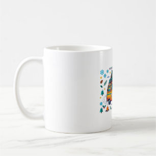 Caneca De Café Arte Retro de Viagem de Natal em Van