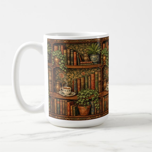 Caneca De Café Arte retrô para amantes de livros (Esquerda)