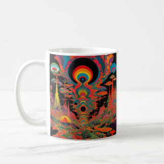Caneca De Café Arte Retro Psicodélico Vintage dos Anos 60 Trippy