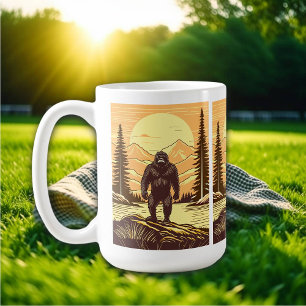 Caneca De Café Arte Retroativa Sasquatch Bigfoot