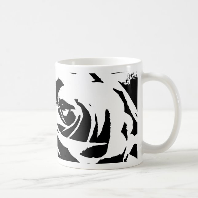 Caneca De Café Arte Rosa posterizada (Direita)