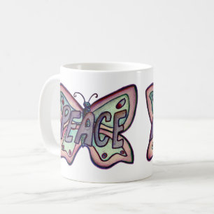 Caneca De Café Arte Roxa Asas de Borboleta Púrpura Café
