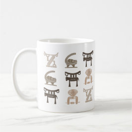 Caneca De Café Arte simbólica africana moderna contemporânea