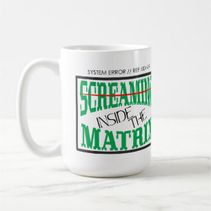 Caneca De Café Arte tipográfica cyberpunk de glitch gritando por