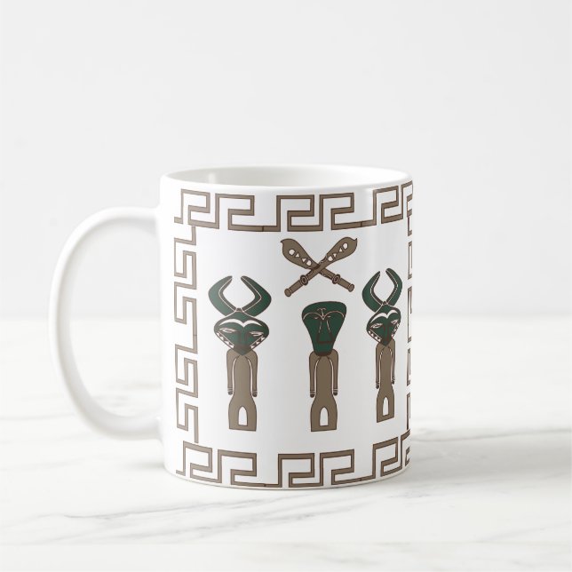 Caneca De Café Arte tribal africana abstrata (Esquerda)