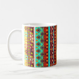Caneca De Café Arte Tribal Boho: Textura De Fundo Sem Olhos