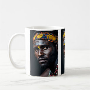 Caneca De Café Arte Tribal para um Homem Africano