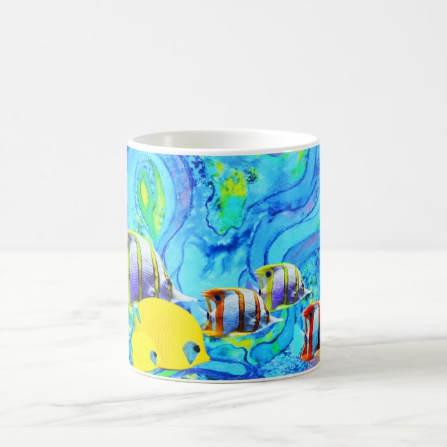 Caneca De Café Arte tropical de peixes (Centro)