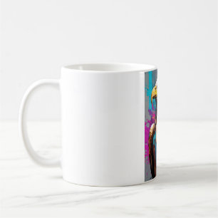 Caneca De Café Arte Urbana Vibrante em Fundo Transparente