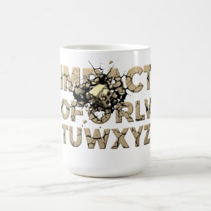 Caneca De Café Arte Urbano Grunge de Texto de Rocha Despedaçada