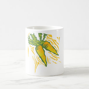 Caneca De Café Arte Vegetal Colorida de Cenoura Fresca