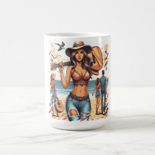 Caneca De Café Arte vetora guitarrista