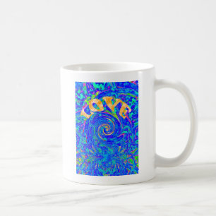 Caneca De Café Arte vetorial de impressão de amor azul lindo e bo