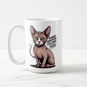 Caneca De Café Arte Vetorial de Pai de Gato Sphynx Engraçado