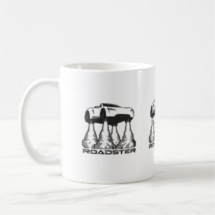 Caneca De Café Arte Vetorial de Roadster Voador Futurista