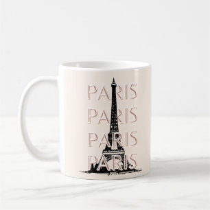 Caneca De Café Arte Viagem de Paris, Arte Viagem, Pastel, Minimal