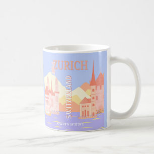 Caneca De Café Arte Viagem de Zurique, Arte Viagem Suiça