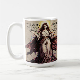 Caneca De Café Arte Vintage Citação de Maria Madalena