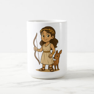 Caneca De Café Artemis Bebê Desenho Fofo Deusa Grega