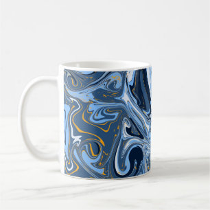 Caneca De Café Artes fluidas, brancas e Douradas
