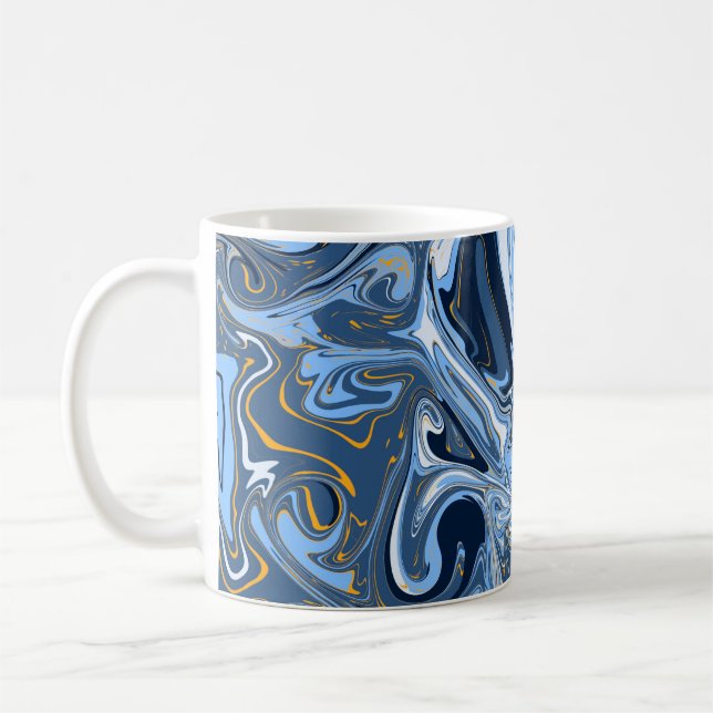 Caneca De Café Artes fluidas, brancas e Douradas (Esquerda)