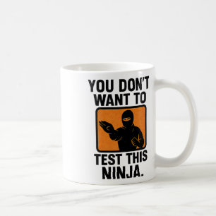 Caneca De Café Artes Marciais Boxe Ninja Perigo Estêncil Gráfico
