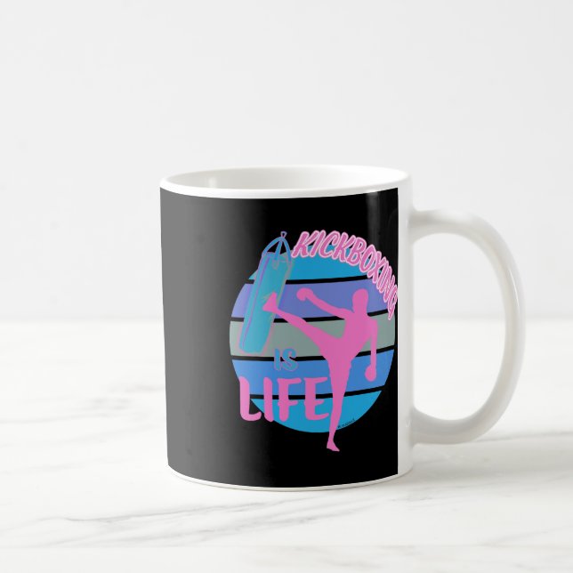 Caneca De Café Artes Marciais de Boxe Kickboxing Garotas Kickboxi (Direita)