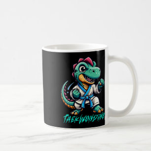 Caneca De Café Artes Marciais Engraçadas Karatê Taekwondo Dinossa