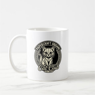 Caneca De Café Artesanato em Papel Origami Gato Gato Engraçado Gr