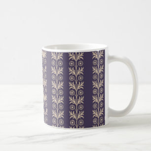 Caneca De Café Artesanatos e Artes Roxos Meteoritos Stripe Floral