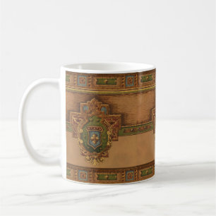 Caneca De Café Artesão ou Estilo de Missão Faux Wood Frieze