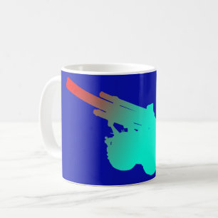 Caneca De Café Artilharia Arma Azul Café Mug