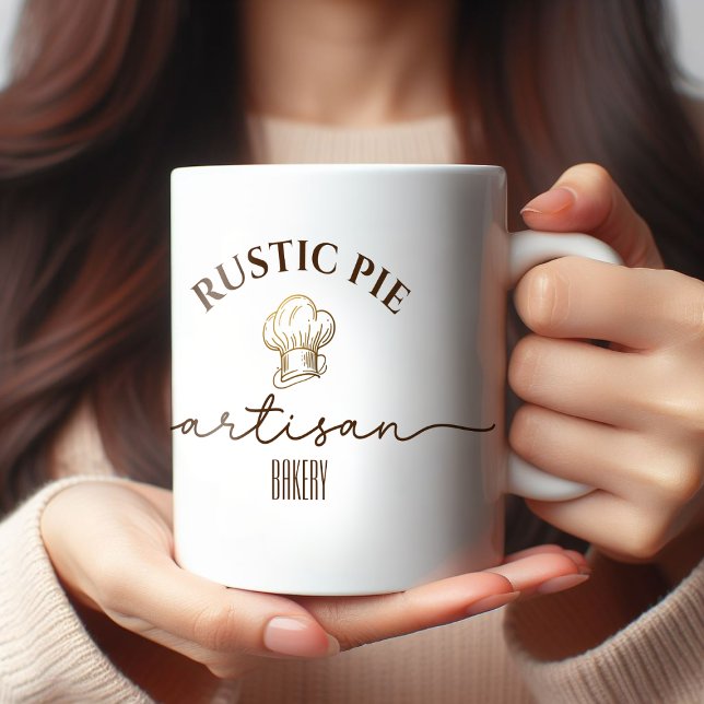 Caneca De Café Artisan Home Bakery Dourado Chef Hat (Criador carregado)