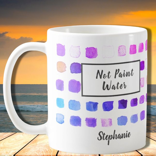 Caneca De Café Artista de Aquarela Personalizada Roxo Não Pintar  (Criador carregado)