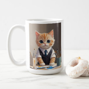 Caneca De Café Artista de Gengibre Encantador com Paintbrushes Cu