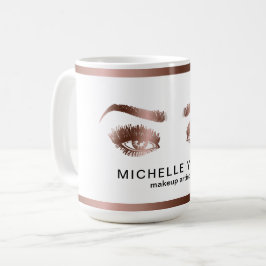 Caneca De Café Artista de maquiagem Longas Piscas Rosa
