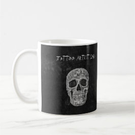 Caneca De Café Artista de Tatuagem Branca Pai Cabeça Gótica