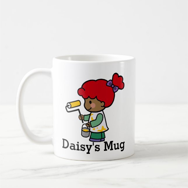 Caneca De Café Artista Pintor Cute com Cilindro (Esquerda)