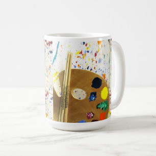 Caneca De Café Artistas Pintam Splatter e Paleta de Pintura