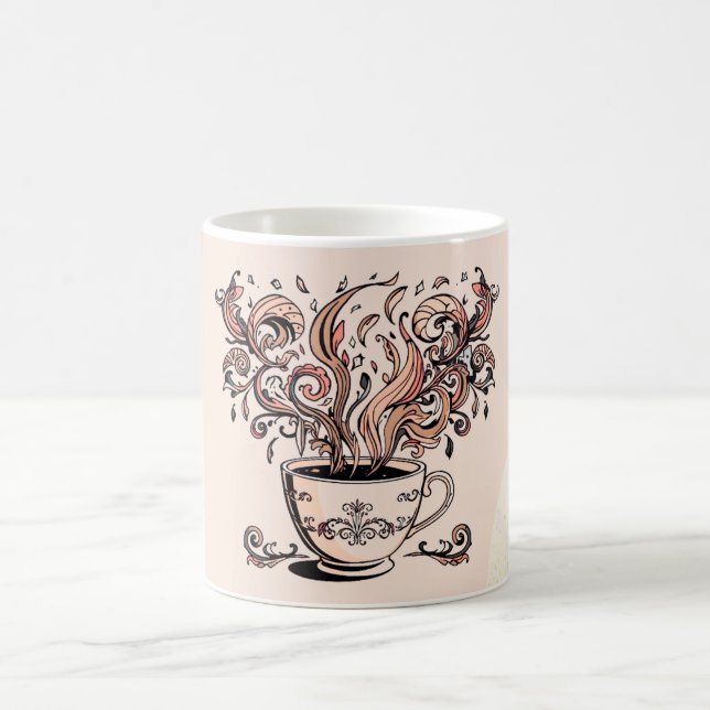Caneca De Café Artistic Boho Botanical Coffee Cup Two-Tone Mug (Centro)
