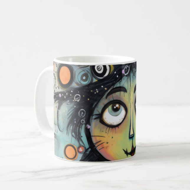 Caneca De Café ArtLady 9 Encantadora e angustiado (Frente Esquerda)