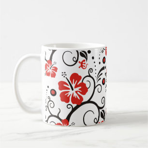 Caneca De Café ARTs padrão - decor de hibisco