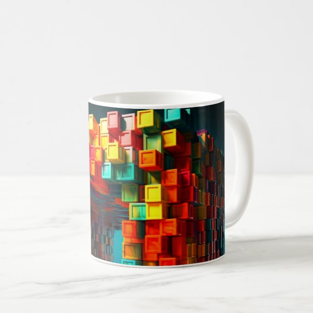 Caneca De Café Artsy Cubes (Frente Esquerda)