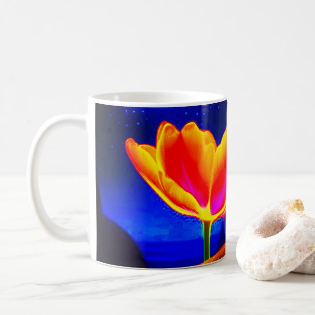 Caneca De Café Artsy Flower (Com Donut)