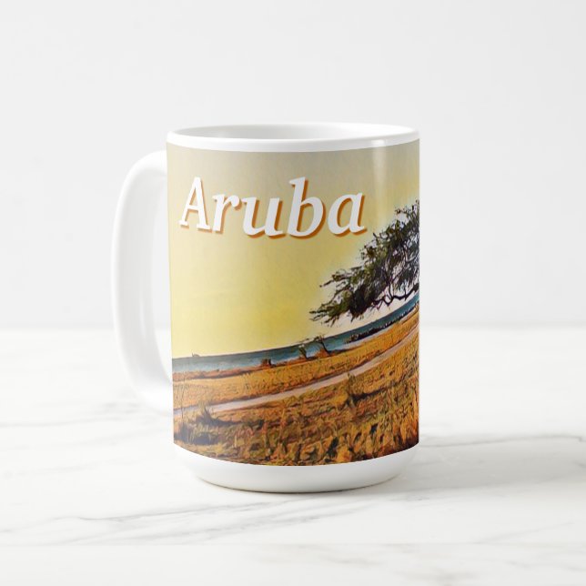 Caneca De Café Aruba Divi Trees (Frente Esquerda)
