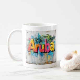 Caneca De Café Aruba Grafite Vibes: Arte nas Ruas das Ilhas