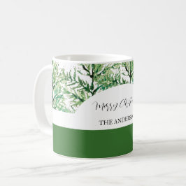 Caneca De Café Árvore Artística em Aquarela Personalizada