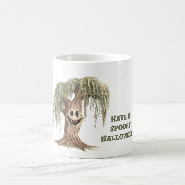 Caneca De Café Árvore Assustadora de Halloween (Centro)