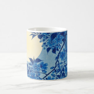 Caneca De Café Árvore Azul ao Luar: Noite de Flor de Cerejeira Ja