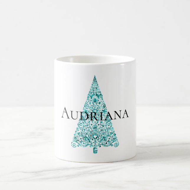 Caneca De Café Árvore Azul Aqua Branco (Centro)